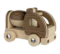 Goki Camion toupie Nature bicolore en bois – Jouet pour enfant 2 ans