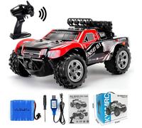 Camion Tout-Terrain télécommandé 4x4, échelle 1:18, véhicule Tout-Terrain pour Filles et garçons, Grand Monstre, Cadeau (Rouge)