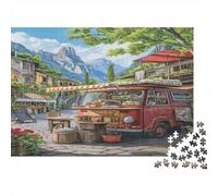 Camion Traiteur Casse-tête 1000 Pièces en Carton Recyclé, Puzzle Complexe défi Entre Amis pour Un Tableau À Encadrer, Superbe Idée Cadeau 52x38cm/1000pcs