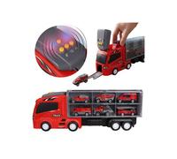 Camion TRANSPORTER avec 6 voitures + accessoires, REMORQUE pour enfants LUMIÈRE SON 3+ MEGA CREATIVE