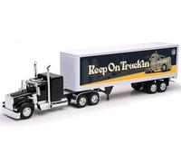Camion W 900 noir avec remorque sèche Hommage aux camionneurs Keep on Truckin' Long Haul Truckers Series 1/32 Modèle moulé sous pression par New Ray SS-10253