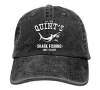 Camionneur Casquette de Baseball pour Hommes Femmes, Adult Unisex Cotton Jeans Cap Old-Fashion Adjustable Hat Quints Shark Fishing Jaws 7 Colors Available