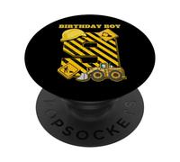 Camions de Construction pour 9e Anniversaire de garçon Constructeur PopSockets PopGrip Adhésif