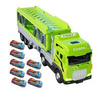 Camions de jouets avec piste de course d'éjection, véhicule de transport d'éjection | Camion transporteur d'éjection de piste de course pliable avec 8 voitures | Camion de stockage de jouet
