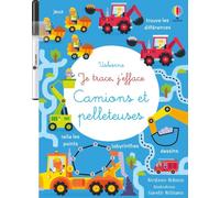 Camions et pelleteuses - Je trace, j'efface - Dès 3 ans - Kirsteen Robson - Usborne - broché - Document jeunesse