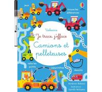Camions et pelleteuses - Je trace, j'efface - Dès 3 ans - Kirsteen Robson - Usborne - broché - Document jeunesse