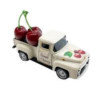 Camions Miniatures - Camion Rustique Transportant Trois Fruits Artificiels | Ornement de Table, Véhicule Créatif pour Exposition Cuisine Maison de Vacances Ferme Salle de Classe Centre de Table