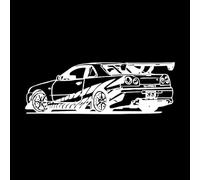 Camions Voitures Fast And Furious Voitures de sport Course Stickers lettrage 25x72.3cm Culture du tatouage Blanc