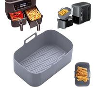 Camiraft 1 Paquet Moule Air Fryer pour Ninja Foodi AF400EU 9.5L,Moule Silicone Airfryer pour Ninja Double Stack XL SL400EU,Accessoire Air Fryer,Moule Silicone Airfryer Pot(Gris)