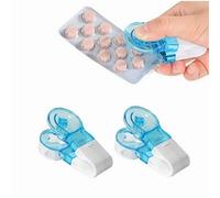 Camiraft 2PCS Pilulier portable,Distributeur de pilules portable,Boîte de rangement,Distributeur de médicament Sans contact,Outil de retrait de médicament facile à emporter,Décapsuleur portable léger