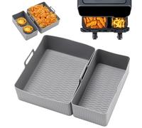 Camiraft Moule Silicone Air Fryer pour Moulinex EZ901820 5,2/3,1 L, 2 Pièces Plat Silicone Air Fryer pour Tefal EY901840,Air Fryer Accessoires pour Tower T17099 Salter Lakeland - Gris