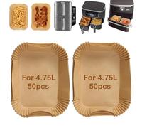 Camiraft Papier Cuisson Pour Air Fryer Ninja Double Stack XL SL400EU 9,5L, Accessoires Moule pour Ninja AF300EU/AF400EU,100 Pièces Épaissi 20x14cm Papier Rectangulair Sulfurisé pour Friteuse