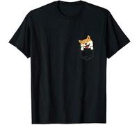 Camisa Bonita de Shiba Inu Para hombresropa de Marca de modacamisetas de Manga cortaperro en el bolsilloamante de Los perrosnuevo Hip Hop Black Black