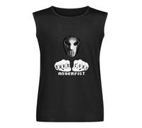 Camiseta Hardcore Angerfist Mens Black Sleeveless T-Shirt Graphic Tee Printed Unisex Vest Tank Tops Shirt L