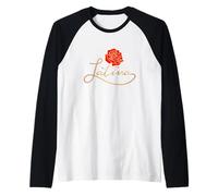 Camiseta Mujer Latina Con Flor Rosa Moderna Manche Raglan