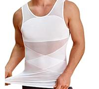 Camiseta sin Mangas de compresión para Hombre, Camiseta de compresión para Hombre - Fajas corporales de Moda - Camiseta sin Mangas de secado rápido para Hombre, Camisas sin Mangas para GIM, Blanc