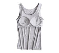 Camisole Femme Confortable sans Couture avec Soutien-Gorge Intégré Débardeur Grande Taille avec Coussinets de Poitrine sans Anneau en Acier Soutien-Gorge Bonnets Une Camisole de Sport