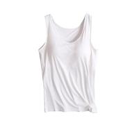 Camisole Femme Confortable sans Couture avec Soutien-Gorge Intégré Débardeur Grande Taille avec Coussinets de Poitrine sans Anneau en Acier Soutien-Gorge Bonnets Une Camisole de Sport
