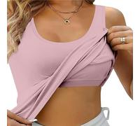 Camisole Femme débardeur avec Soutien-Gorge intégré Débardeur de en Yoga Gilet rembourré à Bretelles Ajustables Débardeurs Chic et Elegant Débardeurs Sport avec BrassièRe IntéGréE Spaghetti Réglable