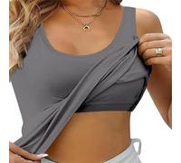 Camisole Femme débardeur avec Soutien-Gorge intégré Débardeur de en Yoga Gilet rembourré à Bretelles Ajustables Débardeurs Chic et Elegant Débardeurs Sport avec BrassièRe IntéGréE Spaghetti Réglable