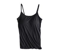 Camisole Femme Débardeur avec Soutien-Gorge Intégré sans Manches Haut Tank Top Camisole Sport avec Brassière Caraco Débardeur De en Yoga Gilet Rembourré À Bretelles Ajustables