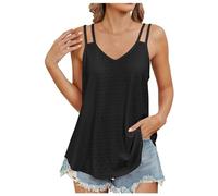 Camisole Femme Débardeur - Crochet Tricot Debardeur Sexy Été Tunique Vest Ample Chemise sans Bretelle Haut Basiques Yoga Fitness Haut Jogging Running Fitness Tank Top Débardeur de Yoga Fitenss