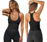 Camisole Femme Débardeurs CôteléeCol en V sans Manche Chemisier Caraco Shirt Chic et élégant Sexy Été Doux Respirant Bretelles Spaghetti Tank Tops HL