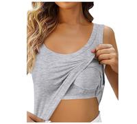 Camisole Femme Débardeurs Sport Femmes Slim Fit avec Soutien-Gorge Intégré Bretelles Larges Débardeur de Base Camis Respirant et Confortable pour Yoga