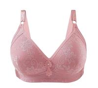 Camisole Latex Slim Bra Bra with A Large Bust and A Slimming Look. It Features A Compact Design Without A Ring and A Design with A Accessory Body (Pink, M)
