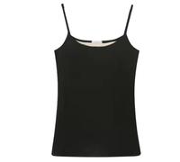 Camisole Thermique sans Manches pour Dames, sous-Vêtements d'hiver, sous-Vêtements Doublés en Polaire, Débardeur Thermique, Chemises Thermiques en Coton pour Maillot De Corps Femme,Noir,XS