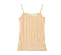 Camisole Thermique sans Manches pour Dames, sous-Vêtements d'hiver, sous-Vêtements Doublés en Polaire, Débardeur Thermique, Chemises Thermiques en Coton pour Maillot De Corps Femme,Apricot,XS