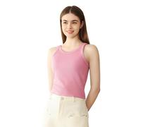 Camisoles pour Femme avec Soutien-Gorge Intégré, Débardeurs Côtelés, Top de Yoga de Base, Débardeur de Superposition, Tops Décontractés Rembourrés (LY188-Pink, S-M)