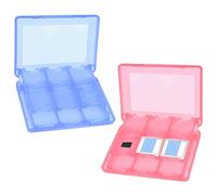 CAMKIX 2X boîtier de Jeux Compatible avec Nintendo 3DS - Supporte jusqu'à 44 Jeux, 4 Cartes SD, 4 Cartes Micro SD/TF et 4 Stylets - Organisateur de Cartes de Jeu - Rouge et Bleu
