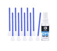 Camkix APS-C Kit de Nettoyage pour capteur d'appareil Photo numérique Compatible avec Les appareils Photo Reflex numériques et sans Miroir - 10 tampons de Nettoyage à Sec de 16 mm et 1 Flacon de