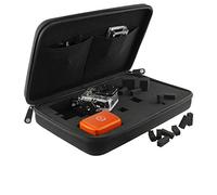 CAMKIX étui avec intérieur entièrement Personnalisable - Compatible avec GoPro Hero 7, 6, 5, 4, 3+, 3, 2, 1, SJ4000, SJ5000 et Accessoires - Adaptez la Mallette à Vos Besoins - Chiffon de Nettoyage