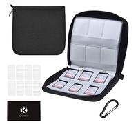 CamKix Étui pour cartes mémoire - Peut contenir jusqu'à 88 cartes SD, SDHC, Micro SD, Mini SD et 4X CF - Support avec 88 emplacements (8 pages) - pour le rangement et le voyage - Chiffon de nettoyage