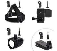 CAMKIX Kit d’Accessoires Compatible avec GoPro Hero 13/12/11/10/9/8/7/6/5, Insta360, DJI Osmo Action - Harnais de Tête, Clip de Sac à Dos, Sangle de Poignet Rotative à 360°, Adaptateurs à Vis 1/4"