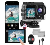 Camlance 4K60FPS Caméra Sport à Écran Tactile 48MP Caméra d'action,40M Caméras Étanche,EIS Camérasous-Marine 170° avec WiFi Télécommande,2 * 1350 mAh Divers Accessoires