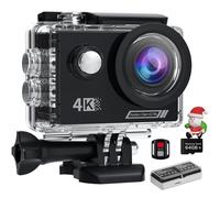 Camlance Caméra Sport 4K60 FPS avec 64GB Carte,131ft Camérasous Marine 48MP Caméra Étanche,WiFi Camera Casque Moto avec EIS,Camérad'action avec Télécommande,2 Batteries,Kit d'Accessoire.