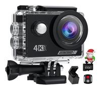 Camlance Caméra Sport 4K60 FPS avec 64GB Carte,131ft Camérasous Marine 48MP Caméra Étanche,WiFi Camera Casque Moto avec EIS,Camérad'action avec Télécommande,2 Batteries,Kit d'Accessoire.
