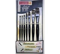 Camlin Anmol Art & Frames Kokuyo Lot de 7 pinceaux pour artiste Série 69 Taklon synthétique plat