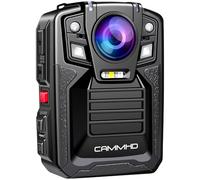 CAMMHD 4K Caméra Pieton V8-128G 4400mAh 2 Batteries Fonctionnant 14 Heures, 2160P Caméra Corporelle IP68 H.265 avec Enregistrement Audio et Vidéo Portable, Body Cam à Vision Nocturne pour la Police