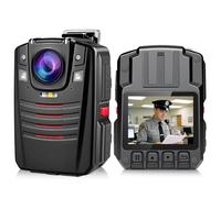 CAMMHD Caméra Pieton 32Go Étanche 1296P avec Enregistrement Audio 2000mAh*2 HD Détection de Mouvement Vision Nocturne Infrarouge Caméra de Police Utilisé pour Forces de L'ordre