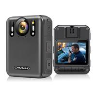 CAMMHD W8-128G 4K Caméra Corporelle Anti-Flou 4000mAh 10 Heures Cryptage Auto Enregist de Vision Nocturne UHD Bodycam pour Les Forces de l'ordre avec Base de Chargement Adapté Police Famille