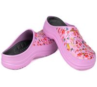 CAMMINARE Boots, for you Femmes Hommes EVA Sabots Confortables Chaussures de Jardin Ultra-légères Como Happy 36-46 EU (Lilas Fleurs, Système Taille Chaussures EU, Adulte, Numérique, Moyen, 41)