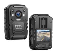 CammPro I826 Caméra de police HD, mémoire de 128 Go, étanche, portable avec enregistrement audio, vision nocturne, GPS pour application de la loi (1440P)