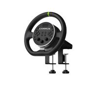 CAMMUS Racing Wheels, enjoliveur de roue en cuir + support de bureau, palettes de changement de vitesse magnétiques, fonctionnement PC haute performance - noir (C5-2 pièces)