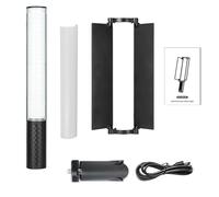 Camnoon Lampe Vidéo LED RVB 20 W, Lampe de Poche avec 192 LED, 1800 K-9000 K CRI 95+ avec écran LCD, 20 Effets de Scène, Grand Angle 120°, Batterie 2600 MAh Intégrée pour Selfies,