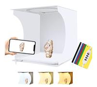 Camnoon PKT3201 Tente de Lumière LED Pliante Studio Photo de Bureau Boîte à Lumière Softbox 6000K-6500K Dimmable USB Alimenté avec 6 Pièces de Fond de Couleur et Panneau de Lumière LED sans Ombre