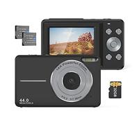 Camnoon Portable 1080P Appareil Photo Numérique Caméscope Vidéo 44MP Auto Focus 2.5 Écran IPS Zoom Numérique 16X Anti-Shake avec Carte Mémoire 32GB 2pcs Batteries Cadeau de Noël